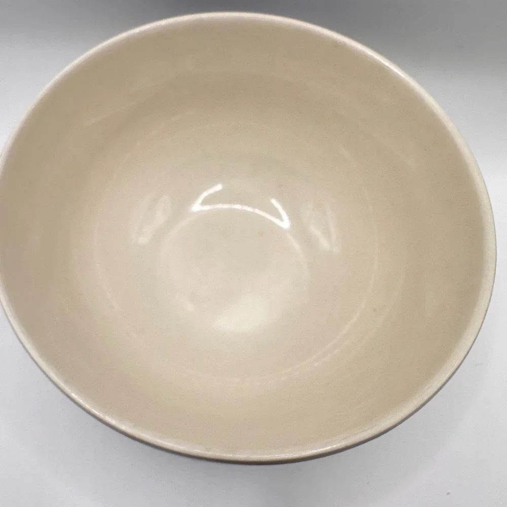 LL Bean Blueberry Stoneware Mixing Bowl Blue Stripe Cream Ceramic 6 Inch